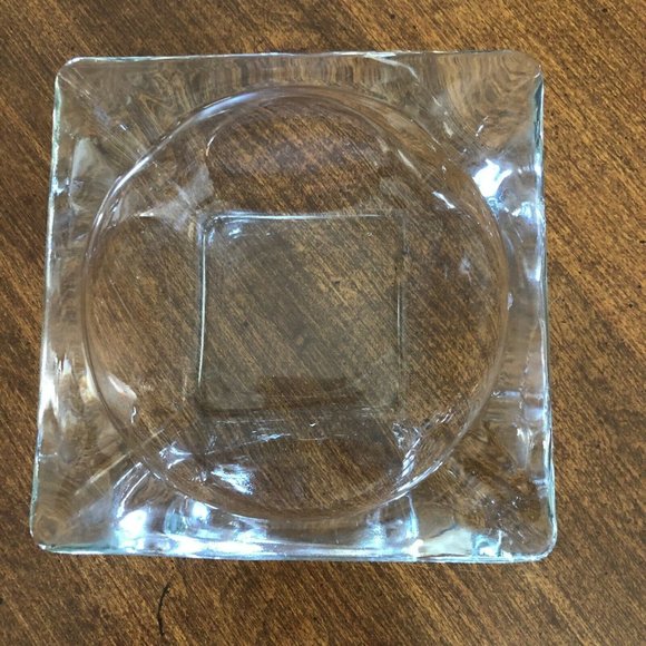 Anchor Hocking Ashtray Heavy Clear Glass Square 4 1/2" Vintage Tobacco Collectib - Picture 6 of 8